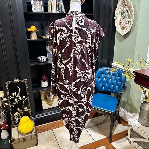 ELOQUII Paisley Long Sleeve Stretch Jersey Dress Size 18 - Picture 14 of 16